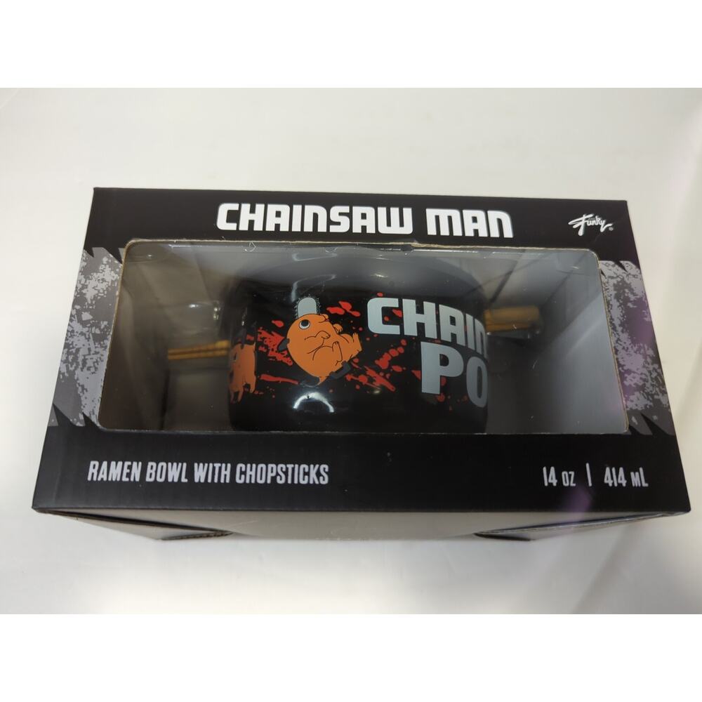 CHAINSAW MAN RAMEN BUNDLE CHAINSAW MAN RAMEN BOWL 14OZ BAMBOO CHOPSTICKS NEW